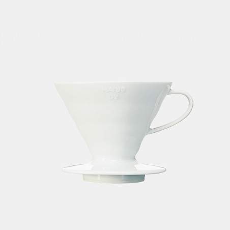 Dripper blanc V60 Céramique 02 - 1/4 Tasses HARIO Accessoires Méthodes douces