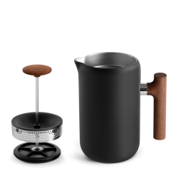 Clara - Cafetière à piston - Noire et bois Cafetières et bouilloires