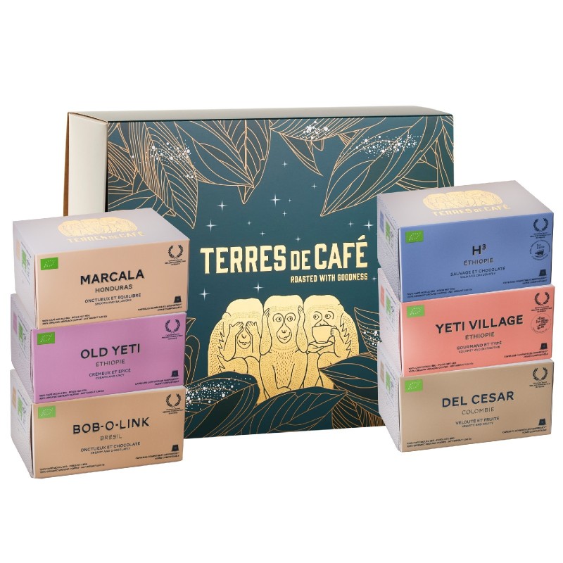Specialty coffee by Terres de Café - Box of organic capsules new range x6