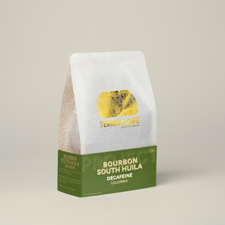 Specialty coffee by Terres de Café - Coffee decaffeinated Bourbon South Huila DK