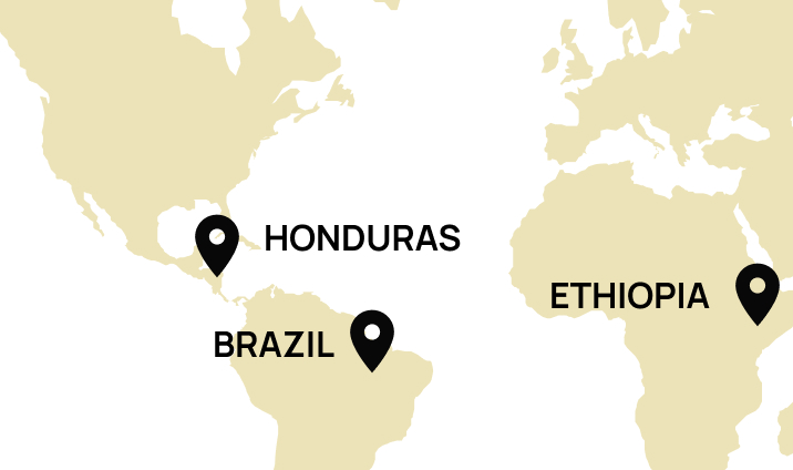 Origine Ethiopia, Honduras, Brazil
